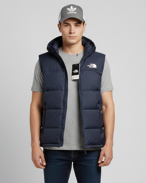 NRTH FCE EXCLUSIVE QUILTED SLEEVELESS JACKET-BLUE
