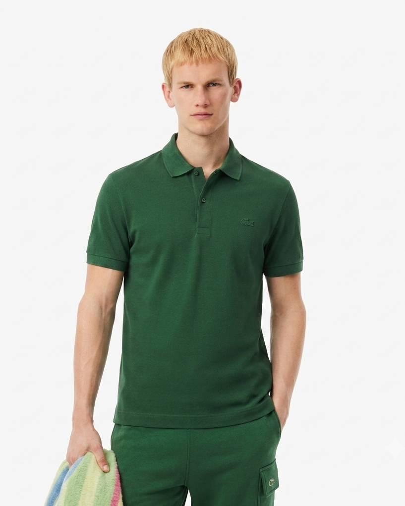 LAC SLIM FIT PARIS STRETCH PIQUE POLO SHIRT -green