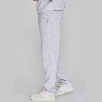 ZR GREY MARL OPEN BOTTOM FLEES SWEATPANTS