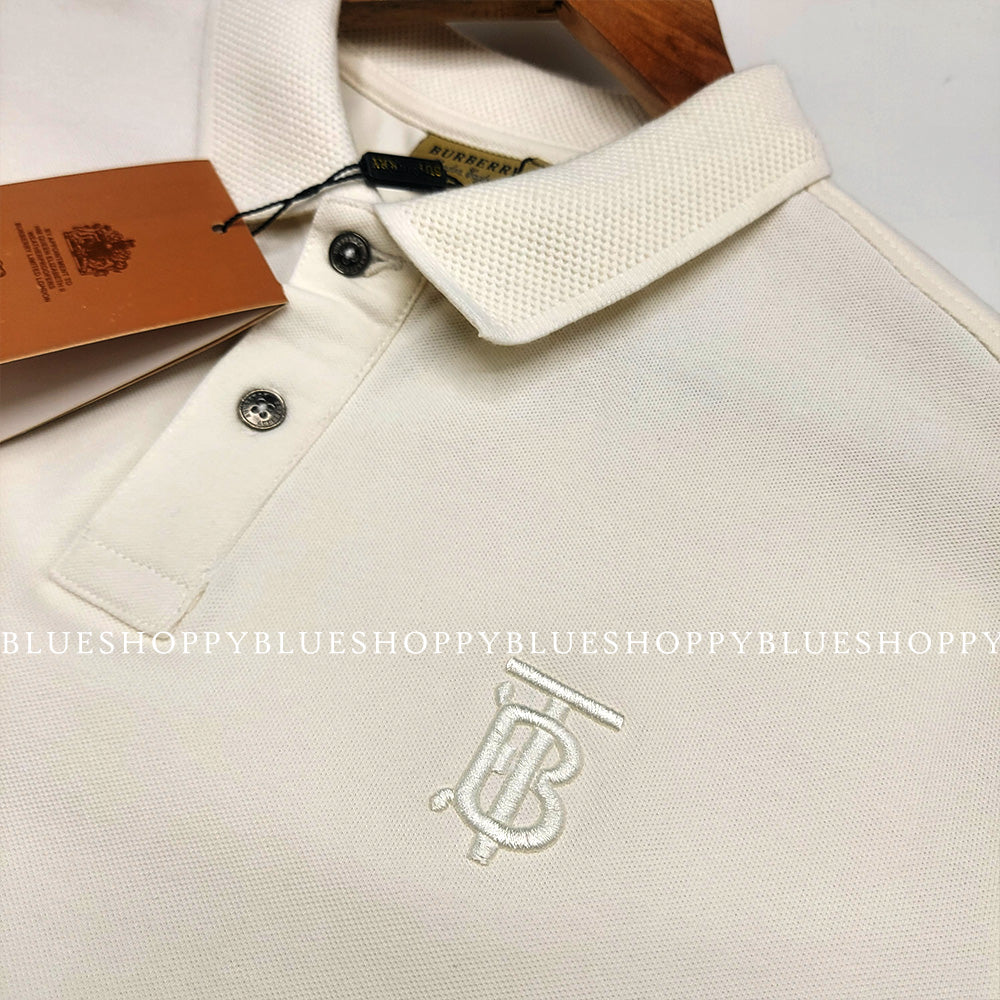 BURBY  COTTON PIEQUÉ POLO -WHITE