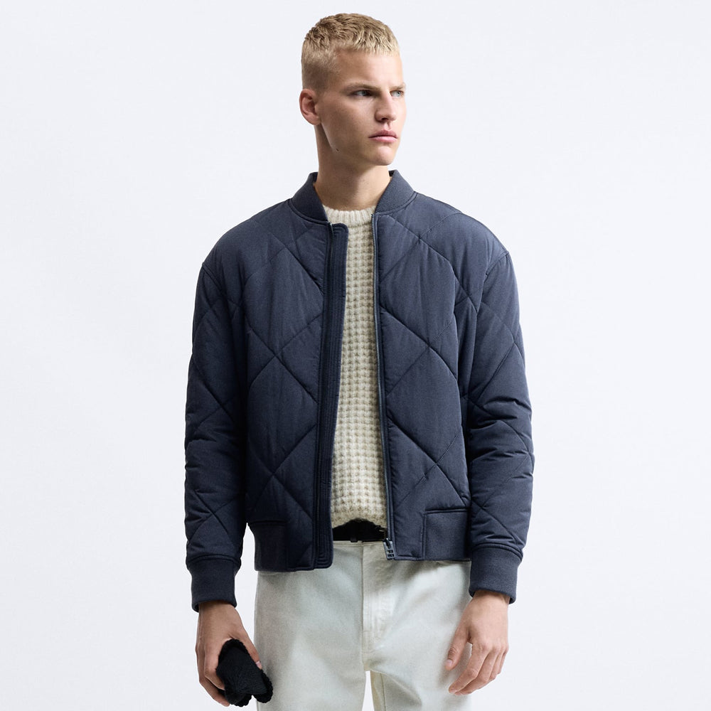 ZR PADDED BOMBER JACKET NAVY