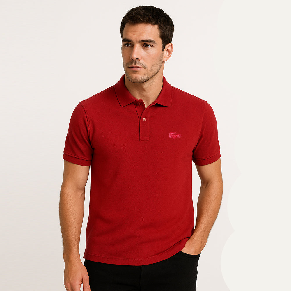 Lac Men's Classic Fit Original L.12.12 Maroon Polo