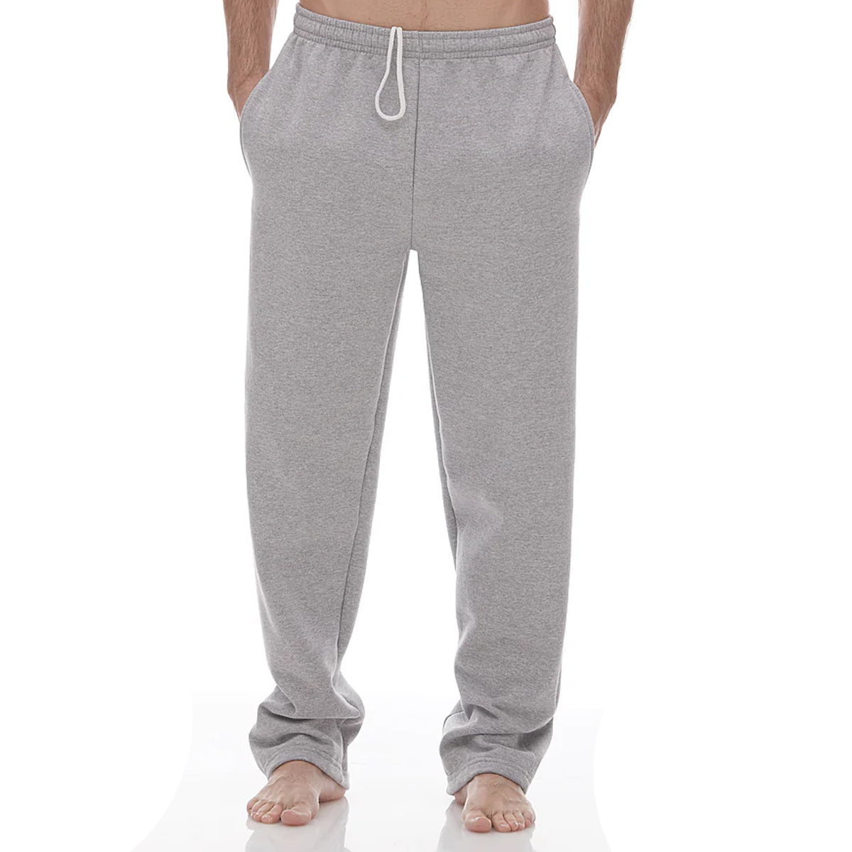 ZR STONE GREY OPEN BOTTOM FLEES SWEATPANTS