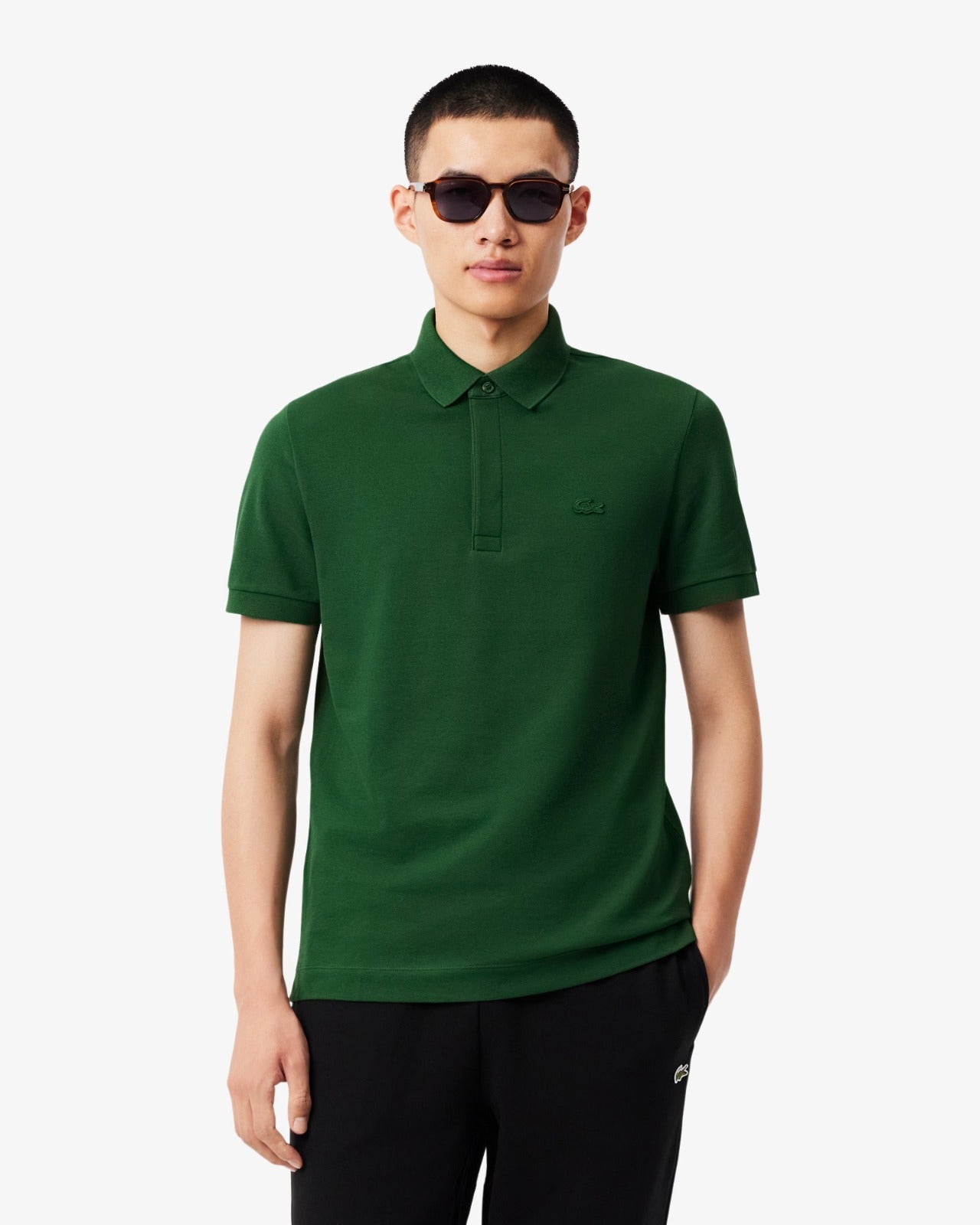 LAC SLIM FIT PARIS STRETCH PIQUE POLO SHIRT -green