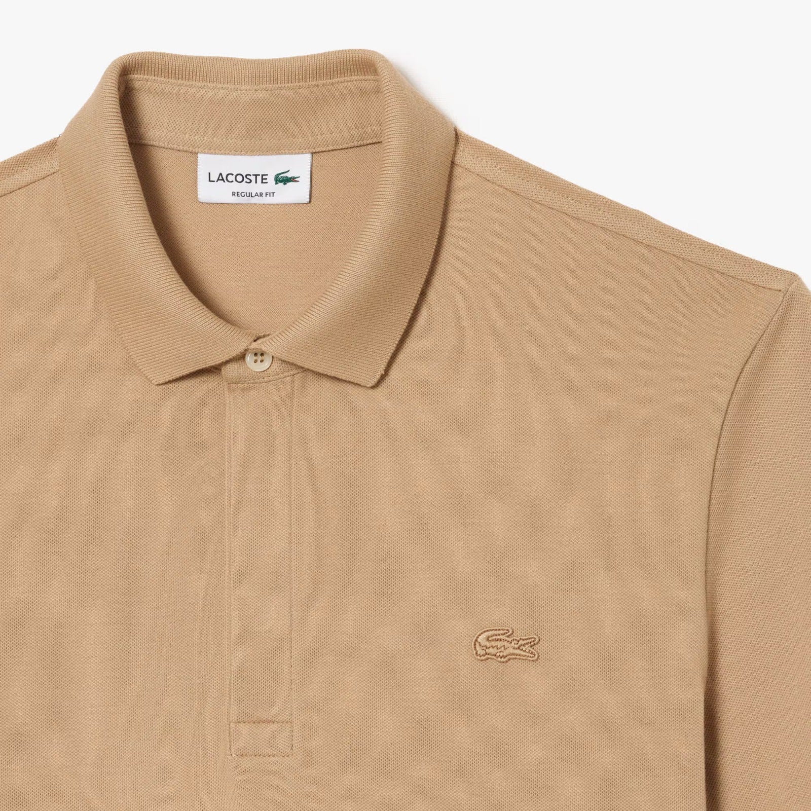 LAC SLIM FIT PARIS STRETCH PIQUE POLO SHIRT -BROWN