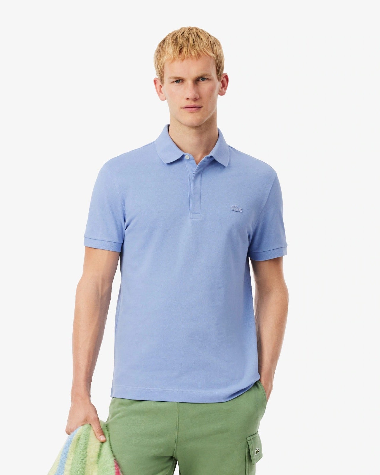 LAC SLIM FIT PARIS STRETCH PIQUE POLO SHIRT-SKY BLUE