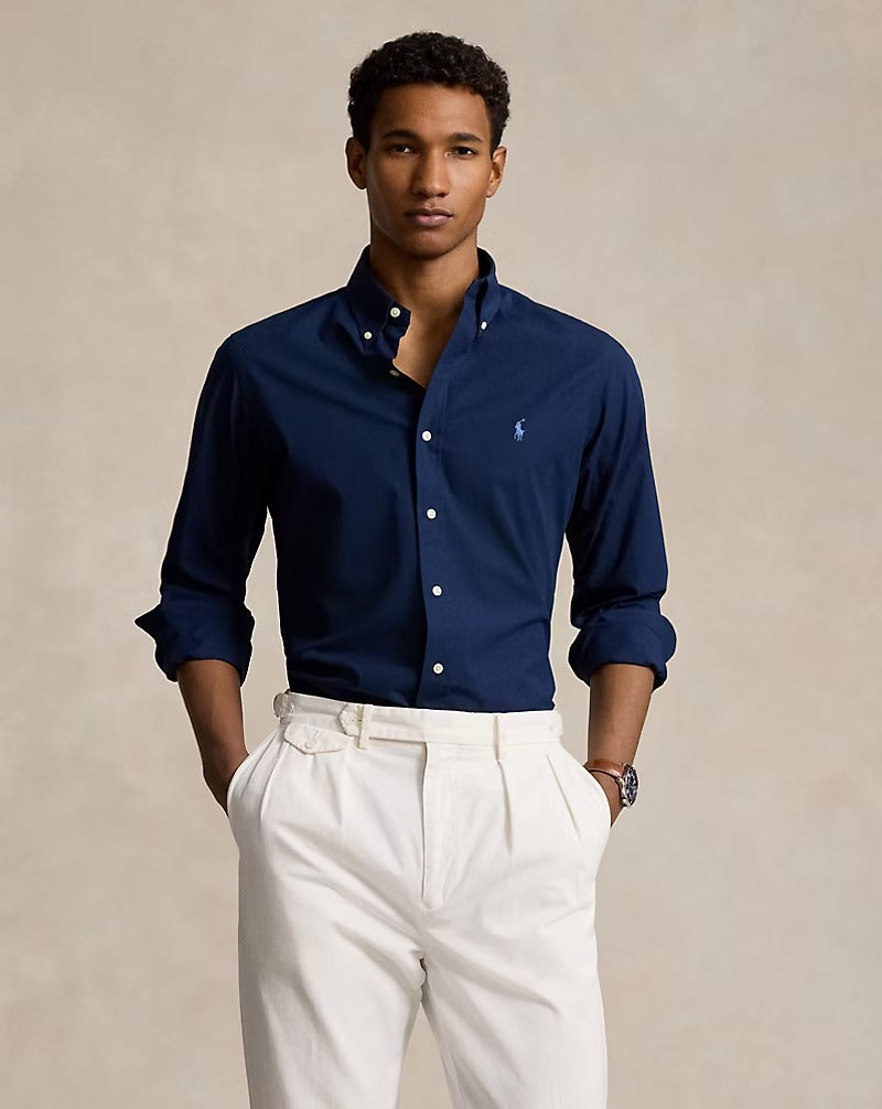POLO RL BUTTON DOWN REGULAR FIT COTTON SHIRT-NAVY