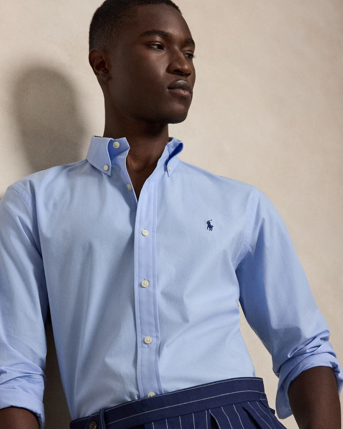 POLO RL BUTTON DOWN REGULAR FIT COTTON SHIRT-SKY BLUE