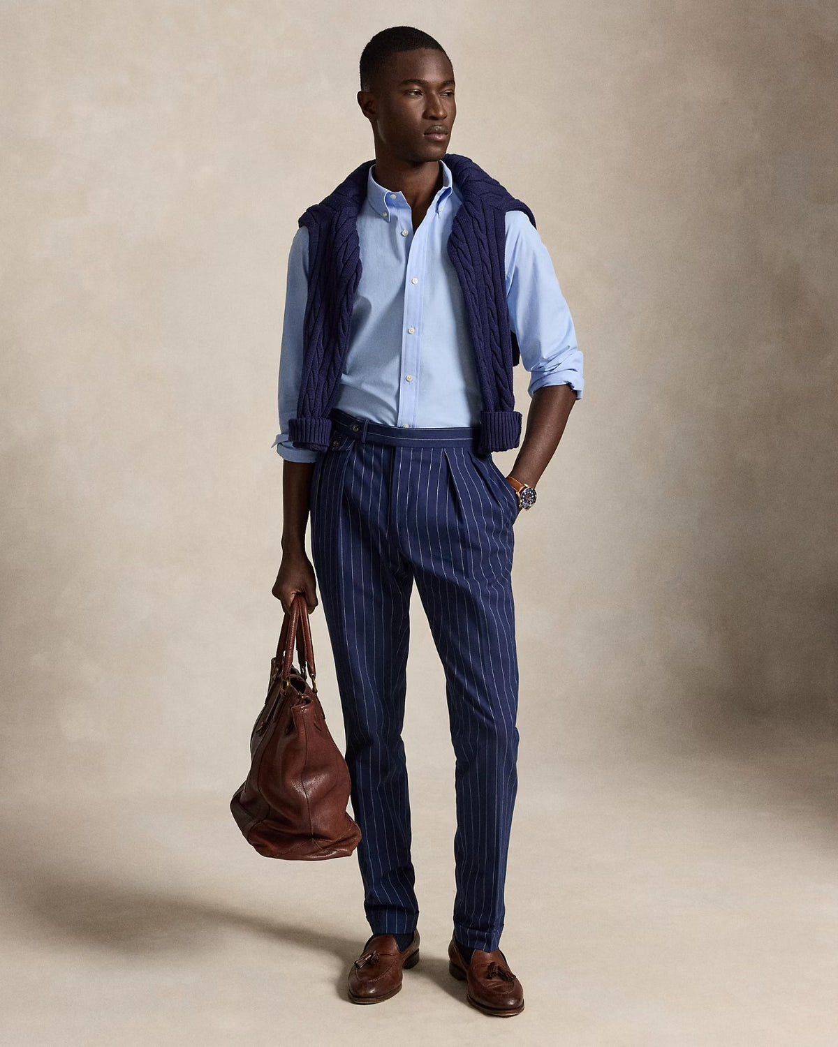 POLO RL BUTTON DOWN REGULAR FIT COTTON SHIRT-SKY BLUE