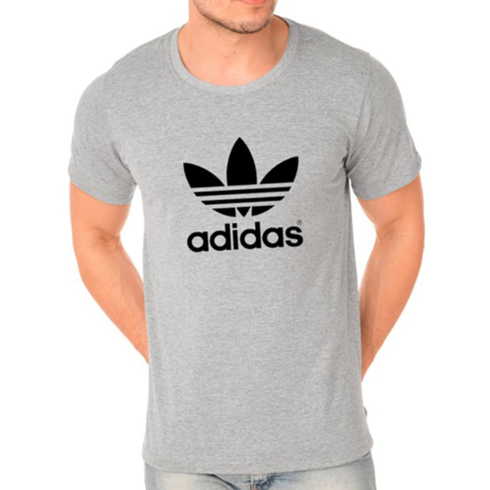 MEN'S PRINTED TREFOIL T.SHIRT-GREY