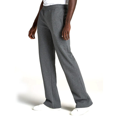 ZR DARK STONE GREY OPEN BOTTOM FLEES SWEATPANTS