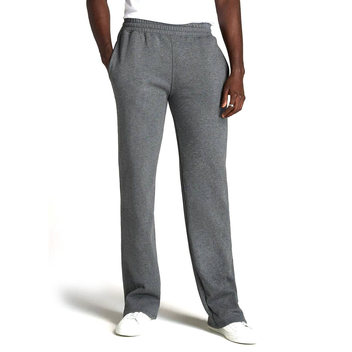 ZR STONE GREY OPEN BOTTOM SWEATPANTS