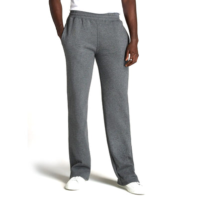 ZR DARK STONE GREY OPEN BOTTOM FLEES SWEATPANTS