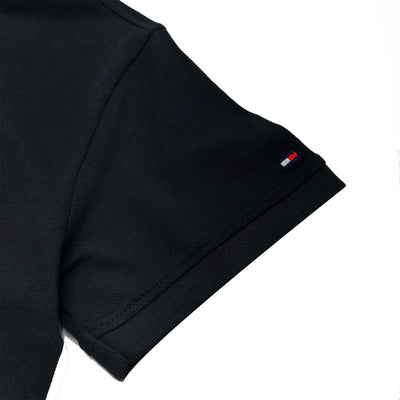 TH PLAIN EMBROIDED LOGO POLO SHIRT-BLACK