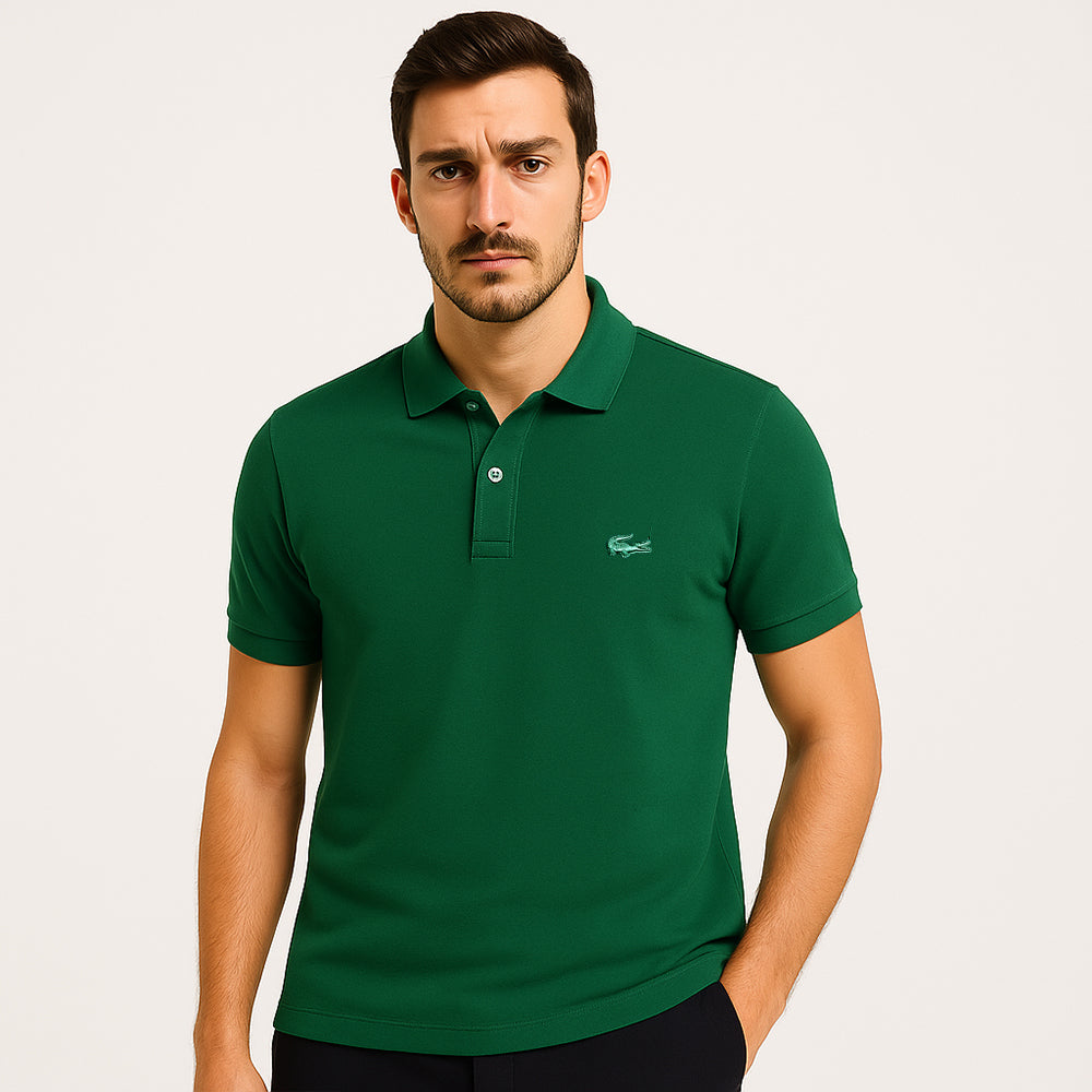 Lac Men's Classic Fit Original L.12.12 Green Polo