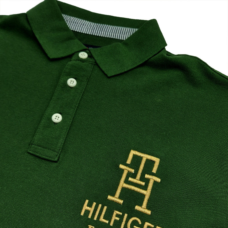 TH PLAIN EMBROIDED LOGO POLO SHIRT-GREEN