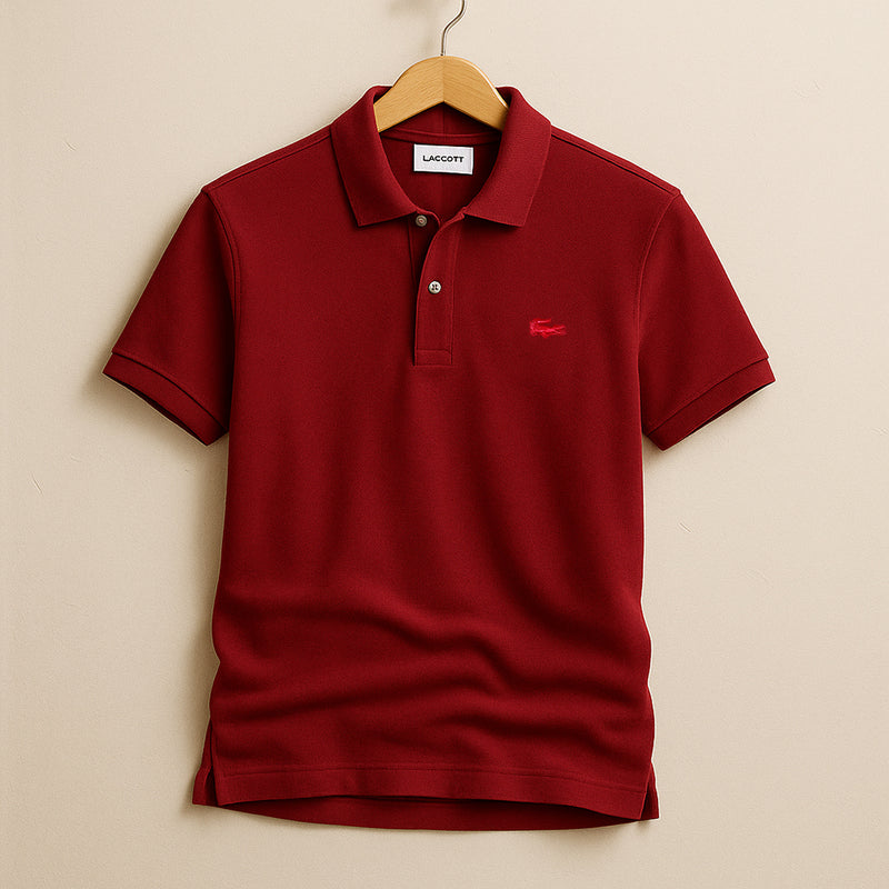 Lac Men's Classic Fit Original L.12.12 Maroon Polo