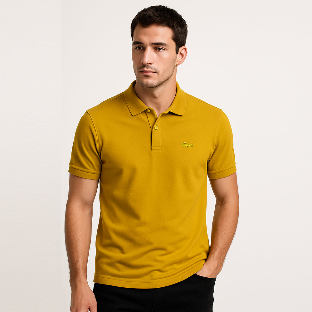 Lac Men's Classic Fit Original L.12.12 Yellow Polo