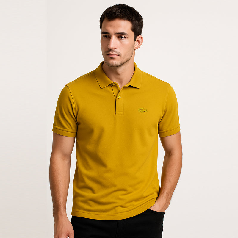 Lac Men's Classic Fit Original L.12.12 Yellow Polo