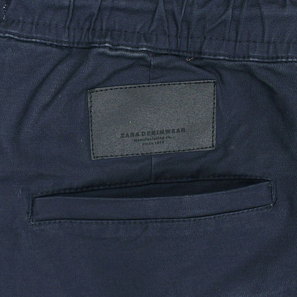 ZRA  cotton strech cargo trousers-NAVY