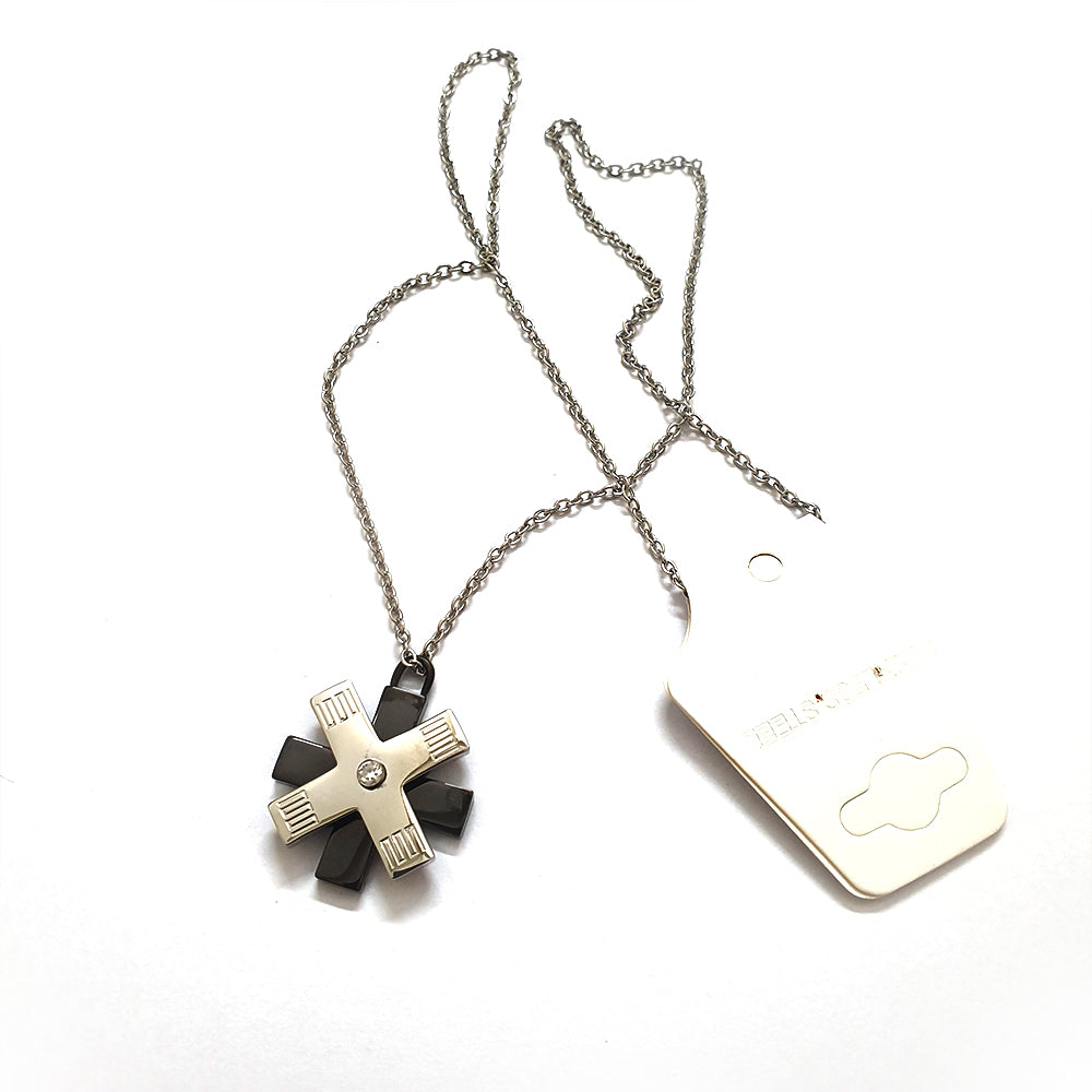 Two Cross Pendant Necklace 714