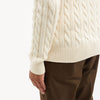 RL CABLE KNIT COTTON SWEATER-OFF WHITE
