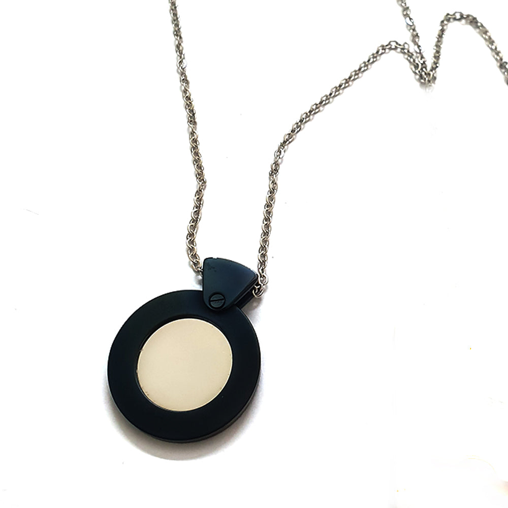 Black Mirror Pendant Necklace 715