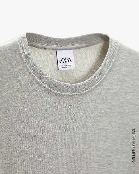 ZR BASIC GREY MARL FLEES SWEATSHIRT