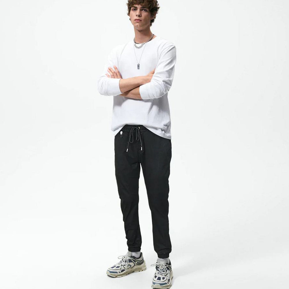ZRA  cotton strech cargo trousers-BLACK