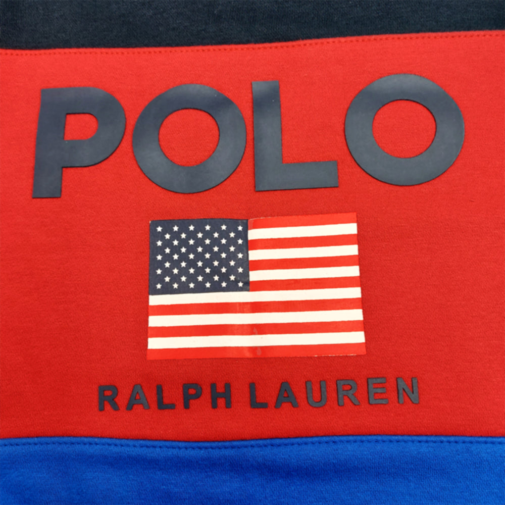 COLOR BLOCK COTTON BLEND SWEATSHIRT