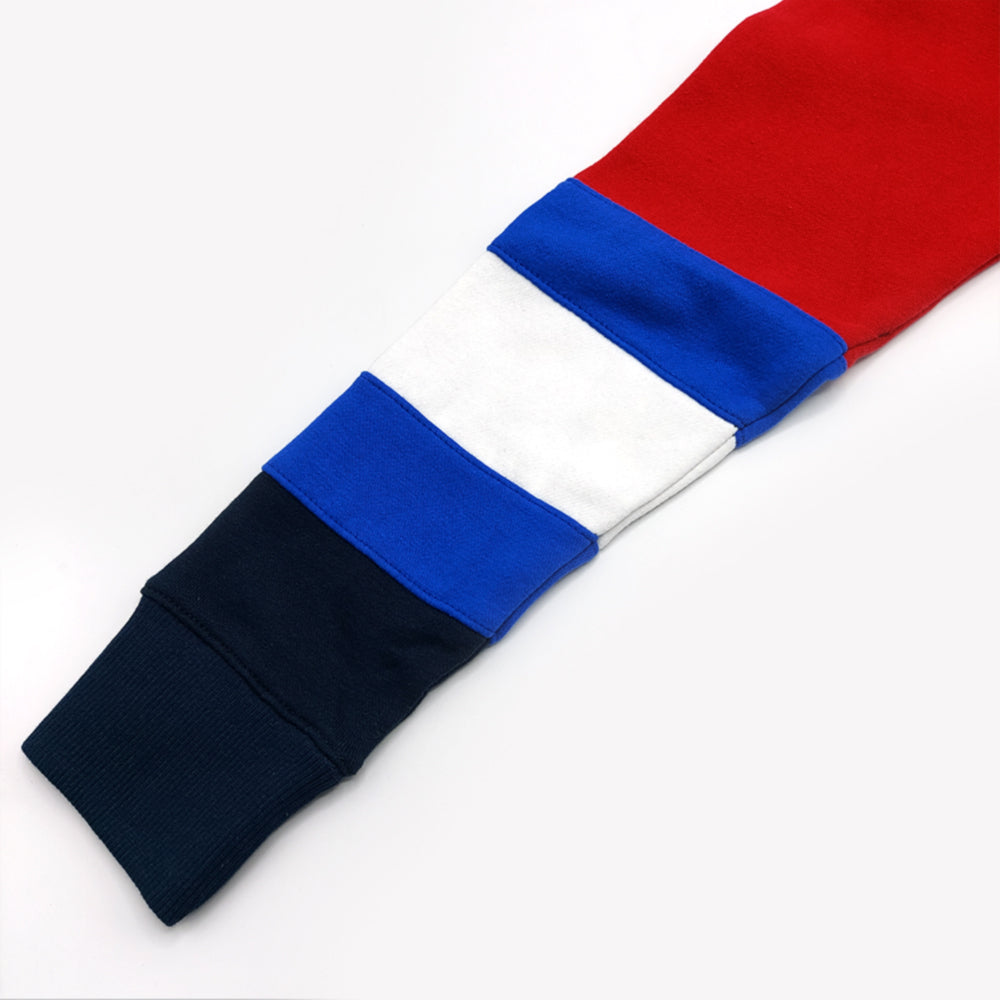 COLOR BLOCK COTTON BLEND SWEATSHIRT