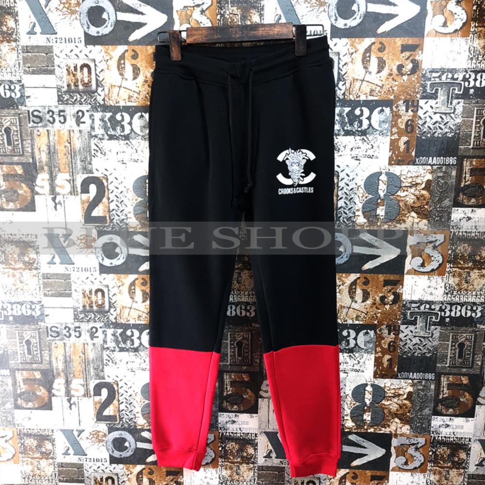 C&C FLEECE color block JOGGER TROUSER