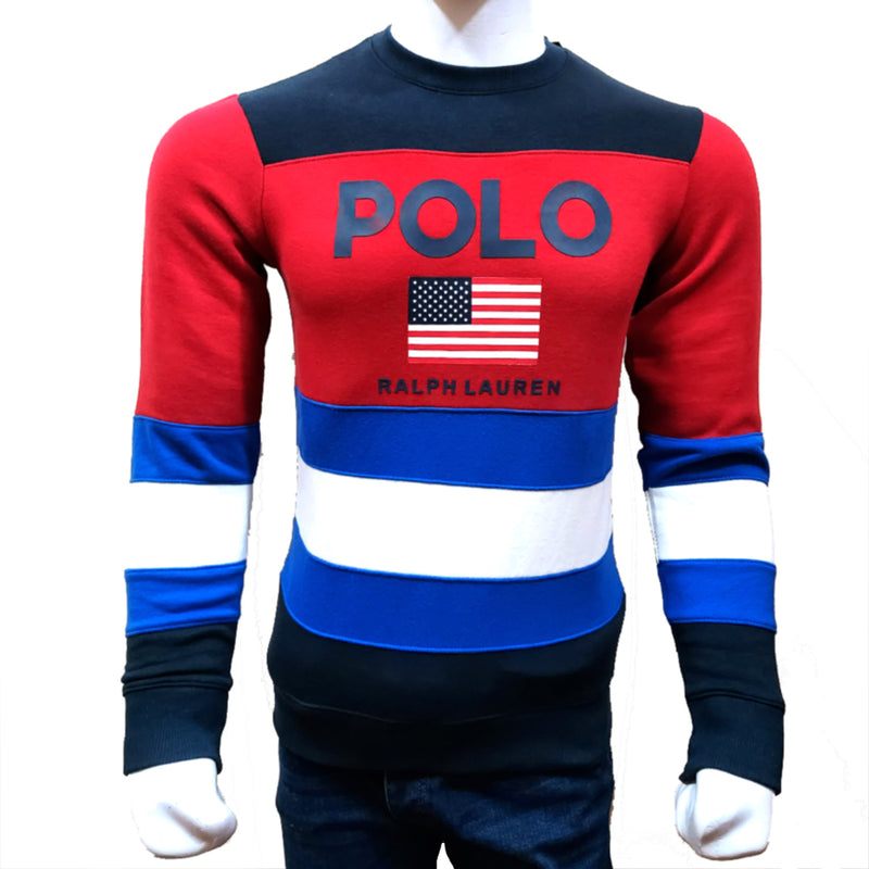 COLOR BLOCK COTTON BLEND SWEATSHIRT