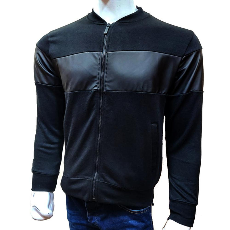 ZELG FLEES AND FAUX LEATHER BOMBAR JACKET