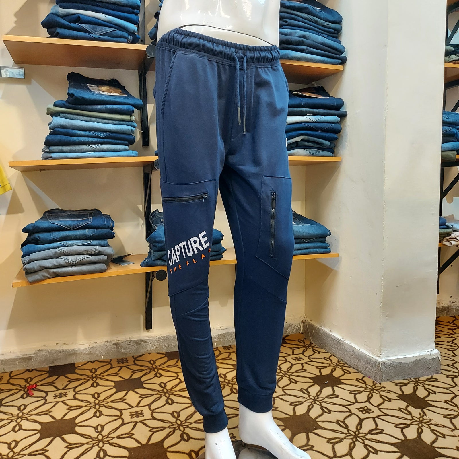 ZELG FASHION NAVY CARGO JOGGER TROUSER