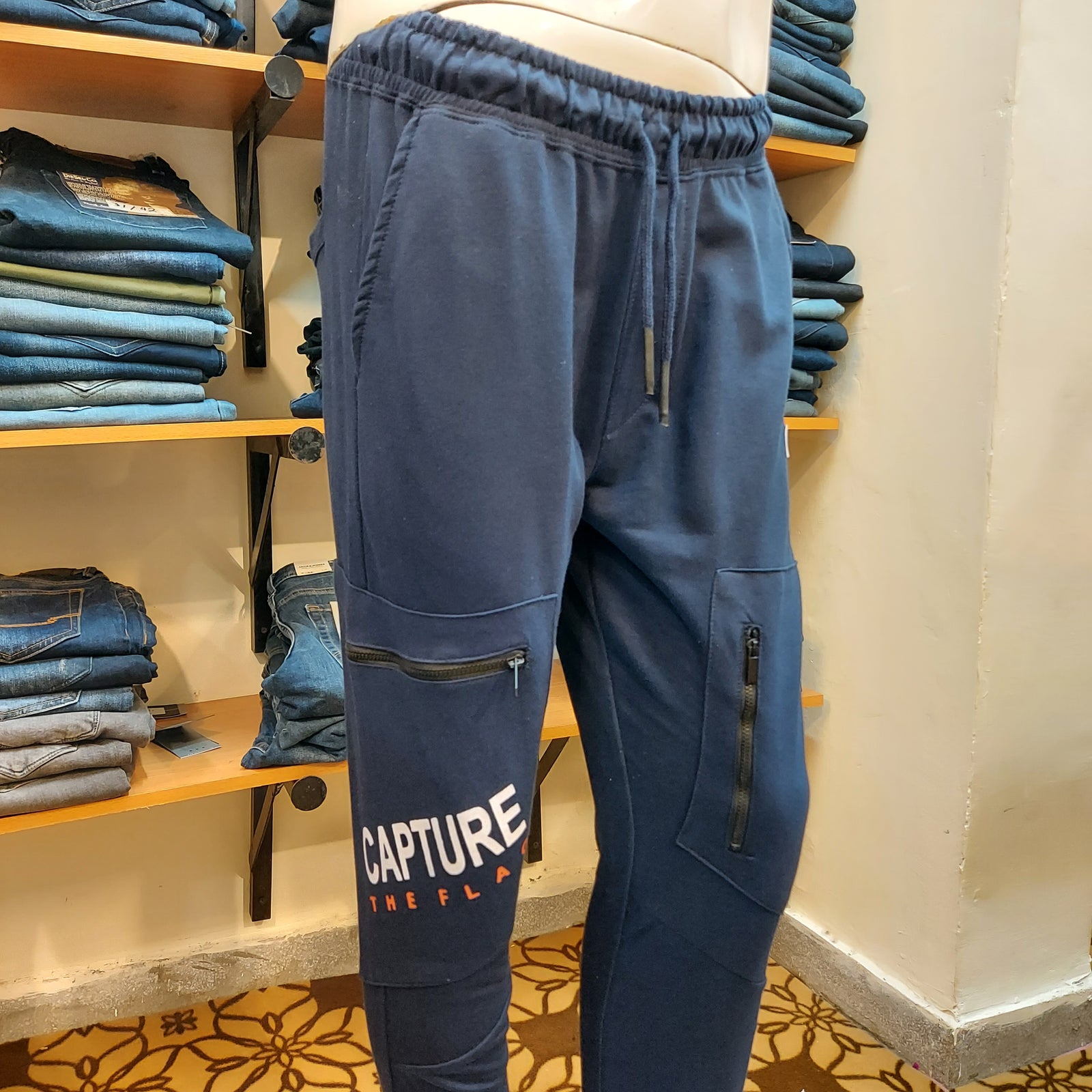 ZELG FASHION NAVY CARGO JOGGER TROUSER