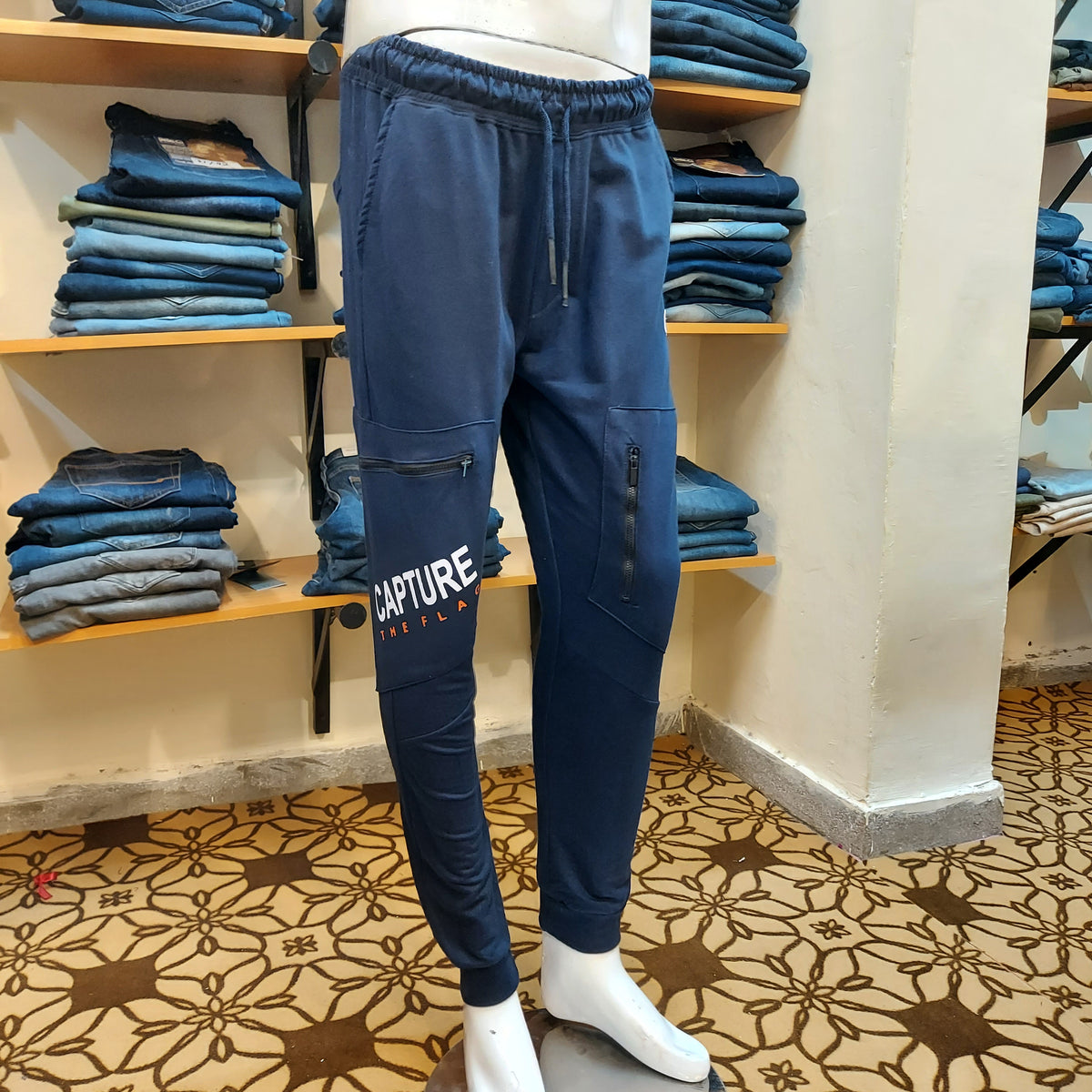 ZELG FASHION NAVY CARGO JOGGER TROUSER