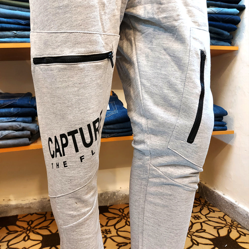 ZELG FASHION GREY CARGO JOGGER TROUSER