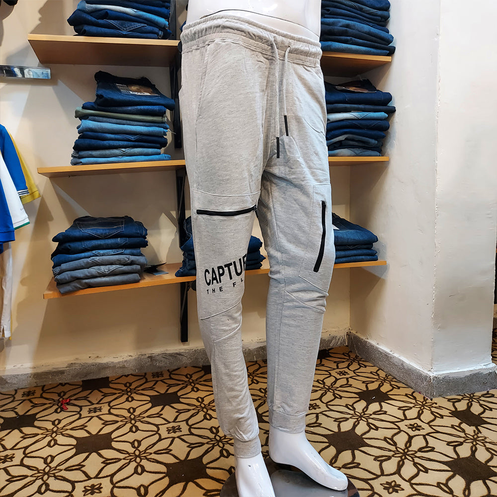 ZELG FASHION GREY CARGO JOGGER TROUSER