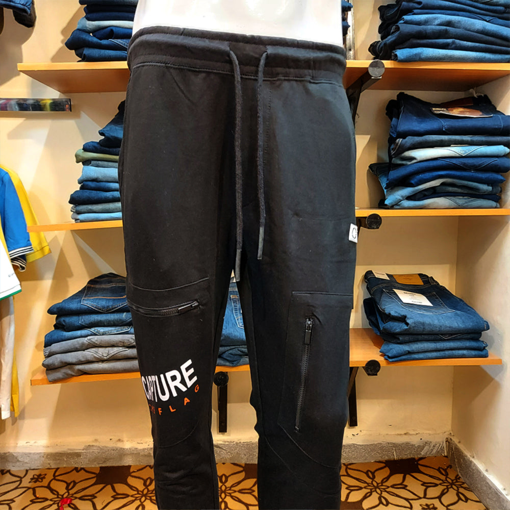 ZELG FASHION black CARGO JOGGER TROUSER