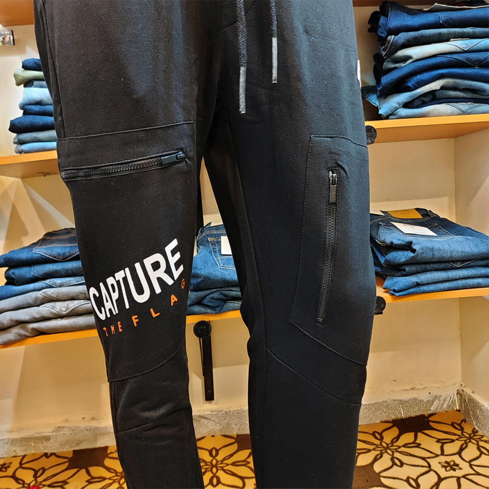 ZELG FASHION black CARGO JOGGER TROUSER