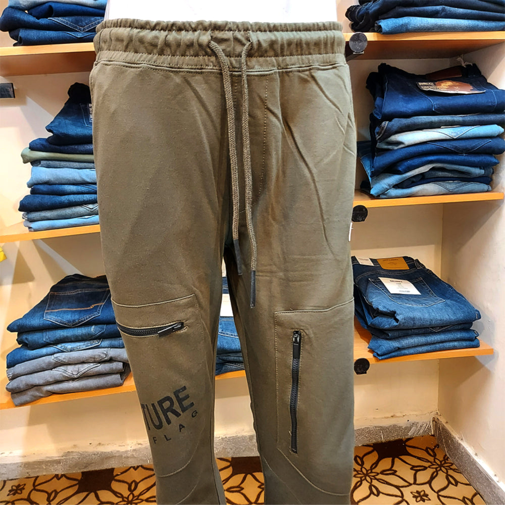 ZELG FASHION OLIVE CARGO JOGGER TROUSER