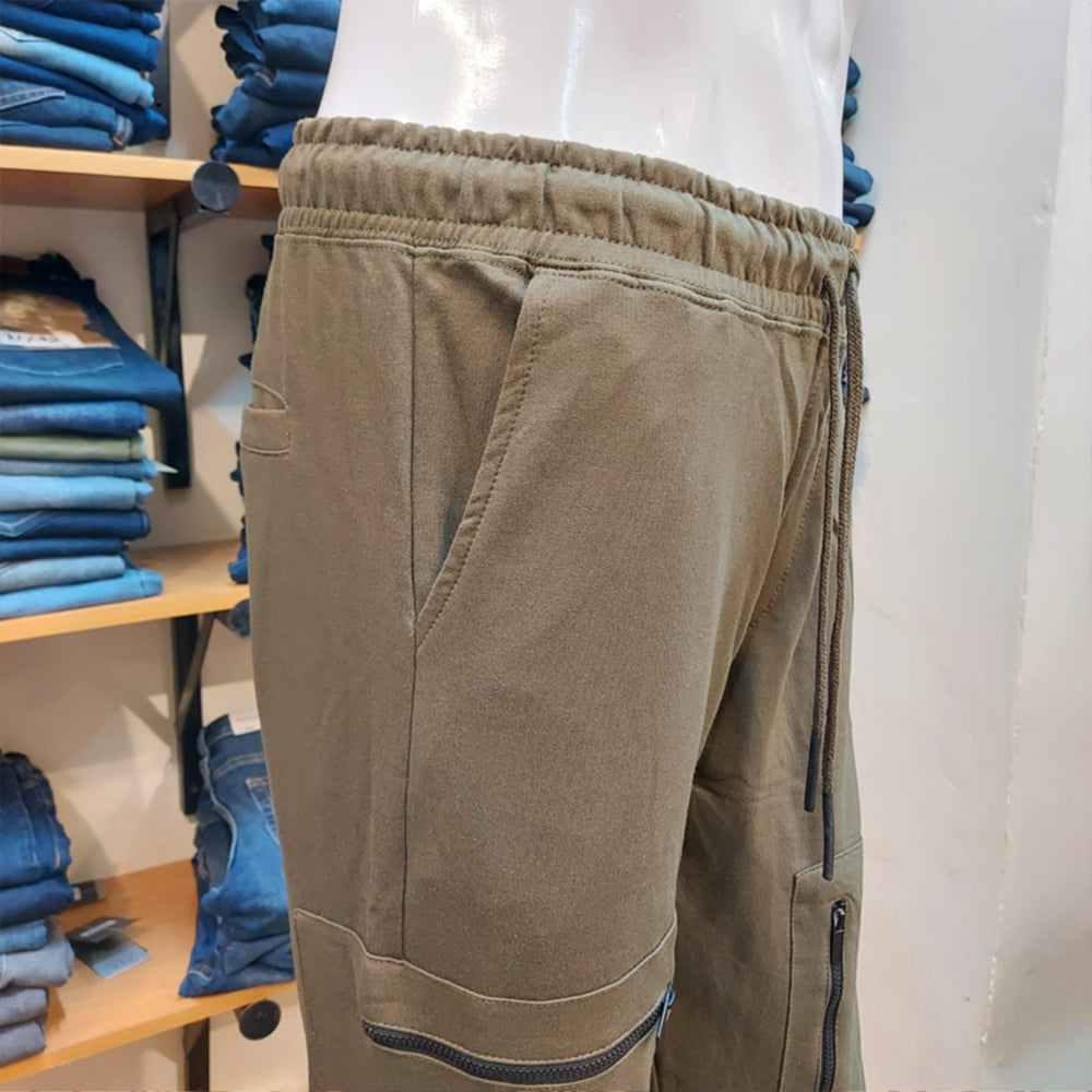 ZELG FASHION OLIVE CARGO JOGGER TROUSER