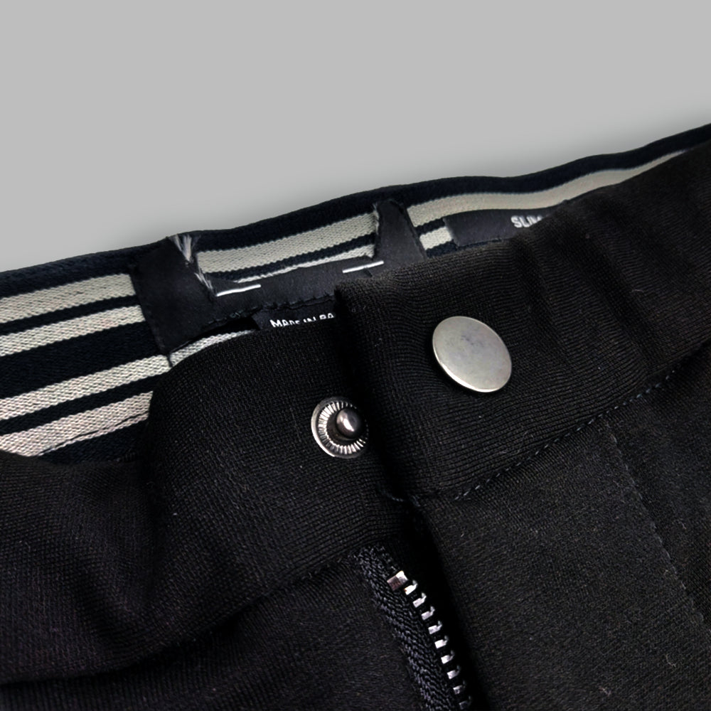 P&B POWER STRETCH SLIM FIT BLACK CHINO TROUSER