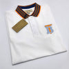 BUR BERRY CONTRAST COLLAR EMBROIDED WHITE POLO