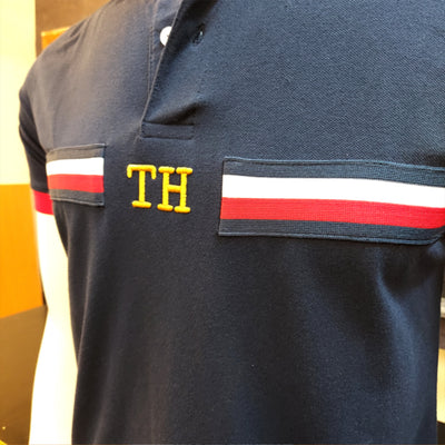 TH PREMIUM STRIPTED NAVY POLO