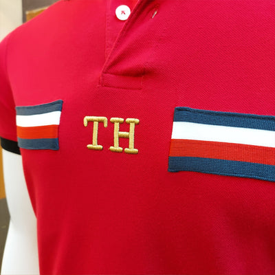 TH PREMIUM STRIPTED RED POLO