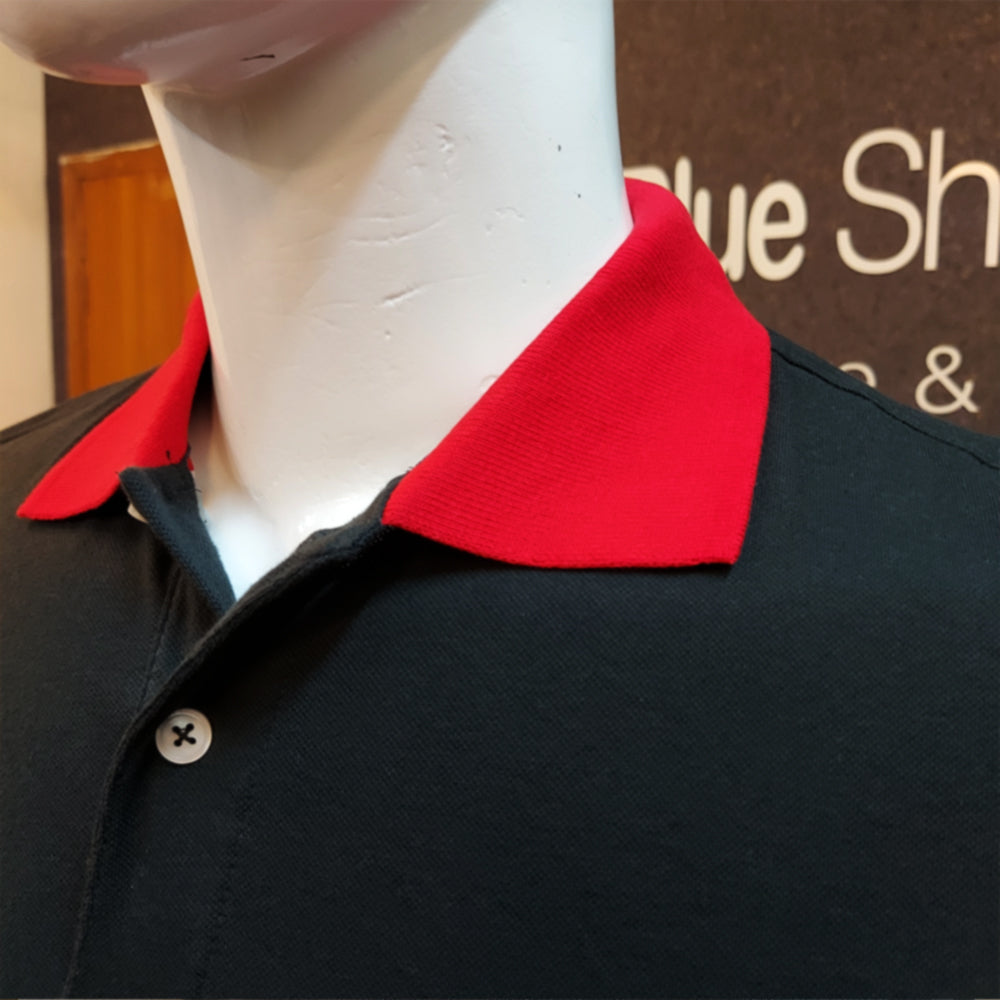 TH PREMIUM STRIPTED BLACK POLO