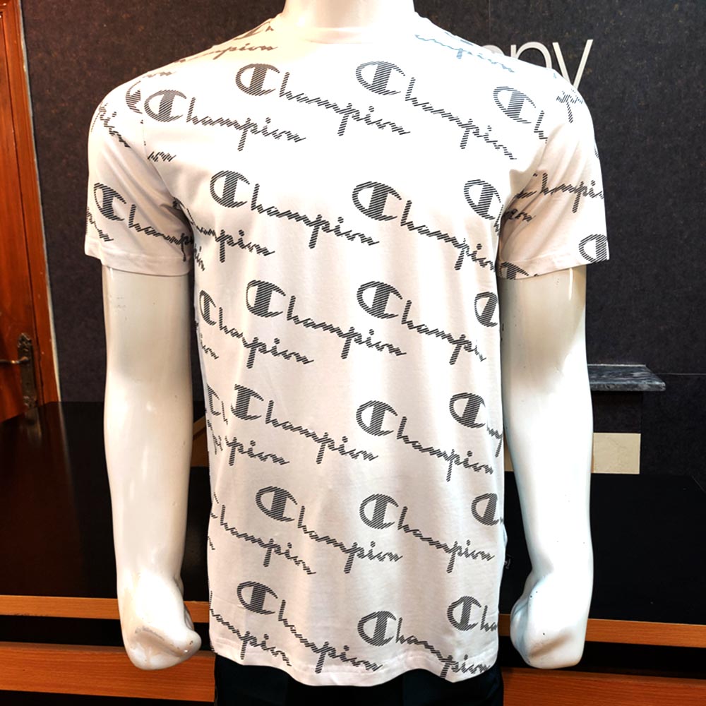 CHMP ALL OVER PRITED PREMIUM T.SHIRT-WHITE