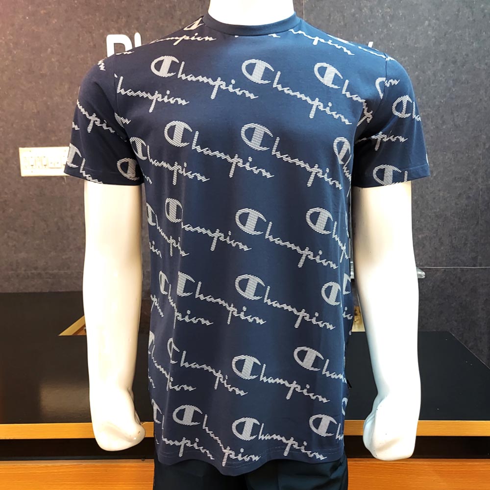 CHMP ALL OVER PRITED PREMIUM T.SHIRT-NAVY
